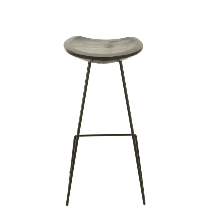 J-Line Bar stool made of teak wood, black