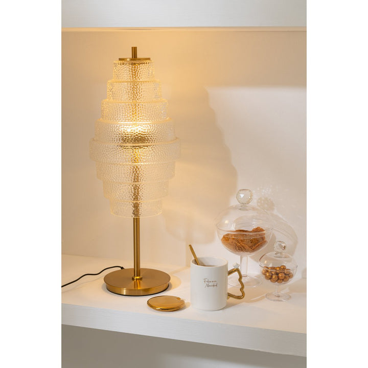 J-Line Table Lamp LED Gold Metal Glass Transparent 