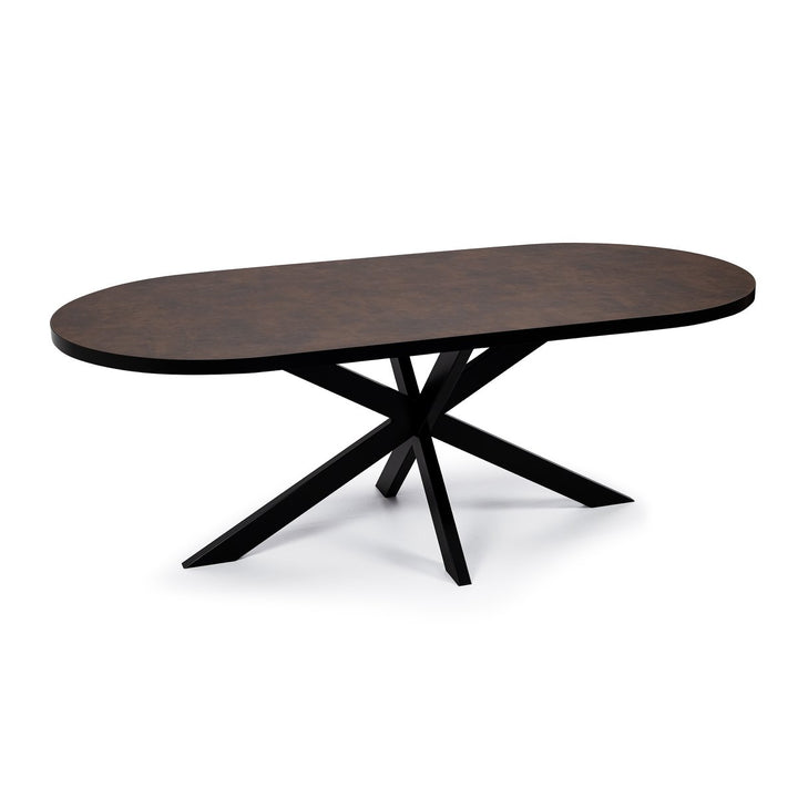 Stalux Eettafel Noud Zwart/Bruin