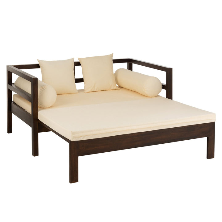 J-Line Conie Daybed 4 kussens Hout Donkerbruin