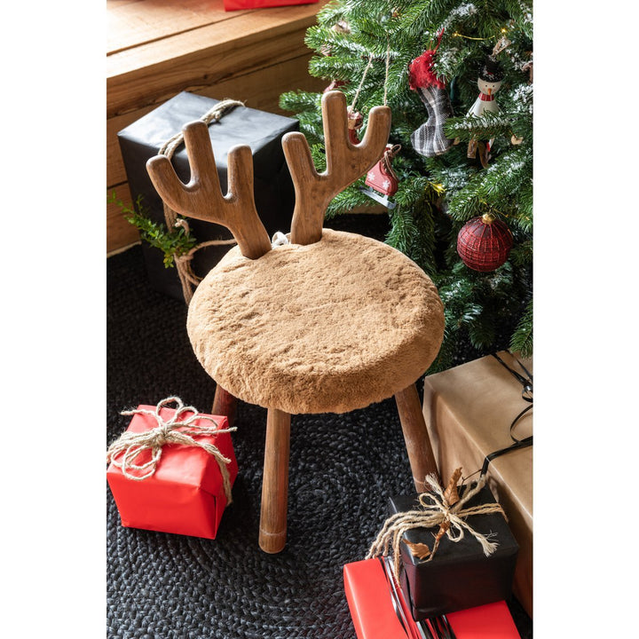 J-Line High Chair Ear Deer Wood Natural