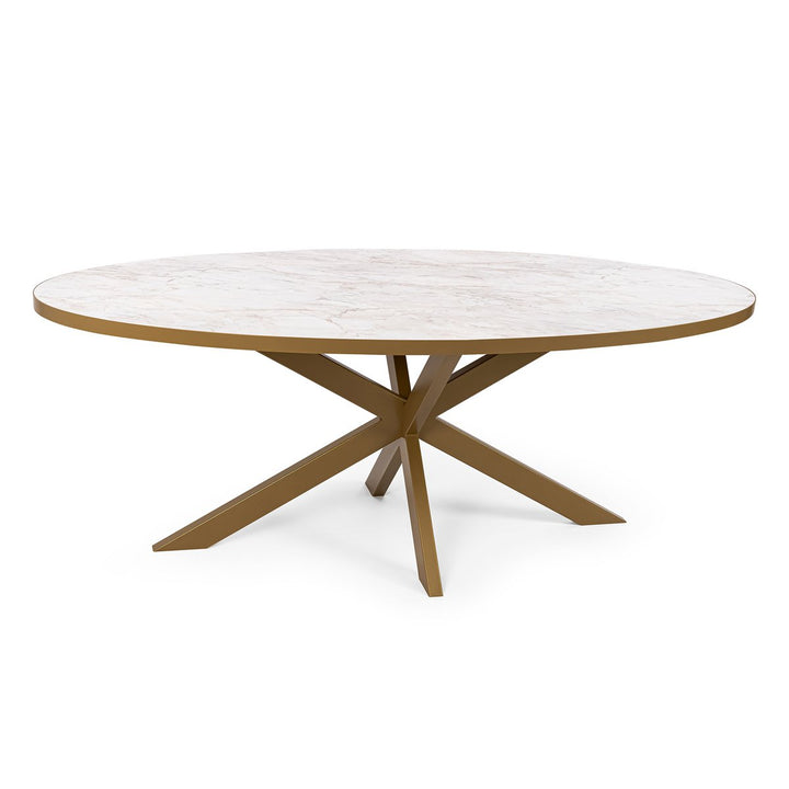 Stalux Eettafel Mees Goud/Wit Marmer