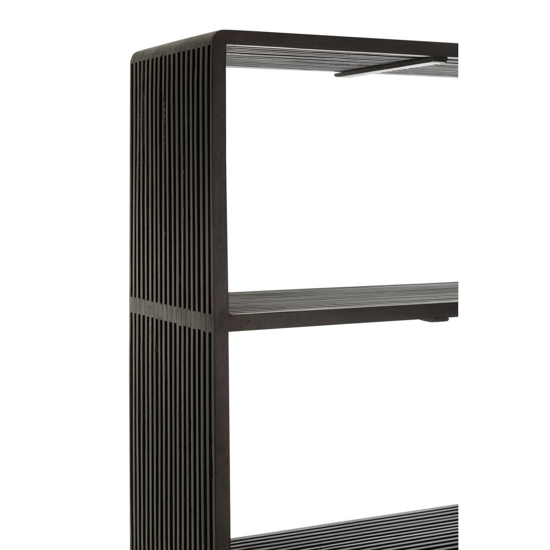 J-Line Bookcase 4 Shelves Recycled Wood Black