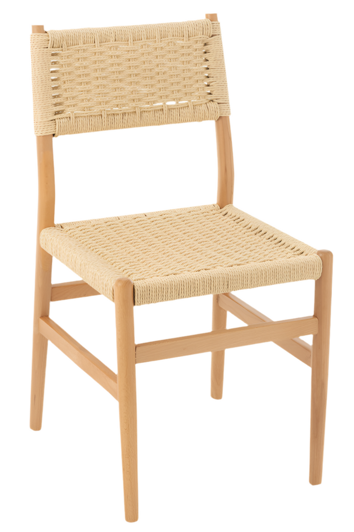 J-Line Chair Beech Wood Rope Natural