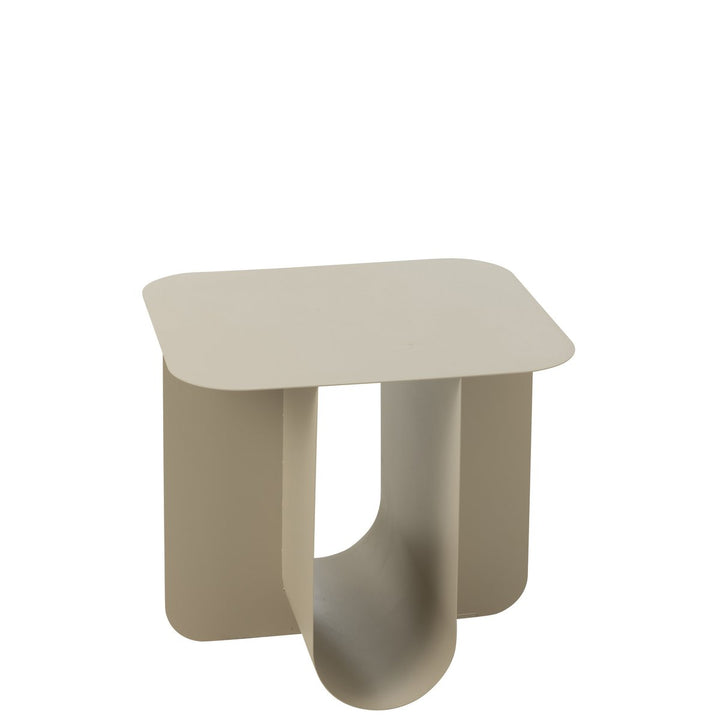 J-Line Side Table Square Metal Beige