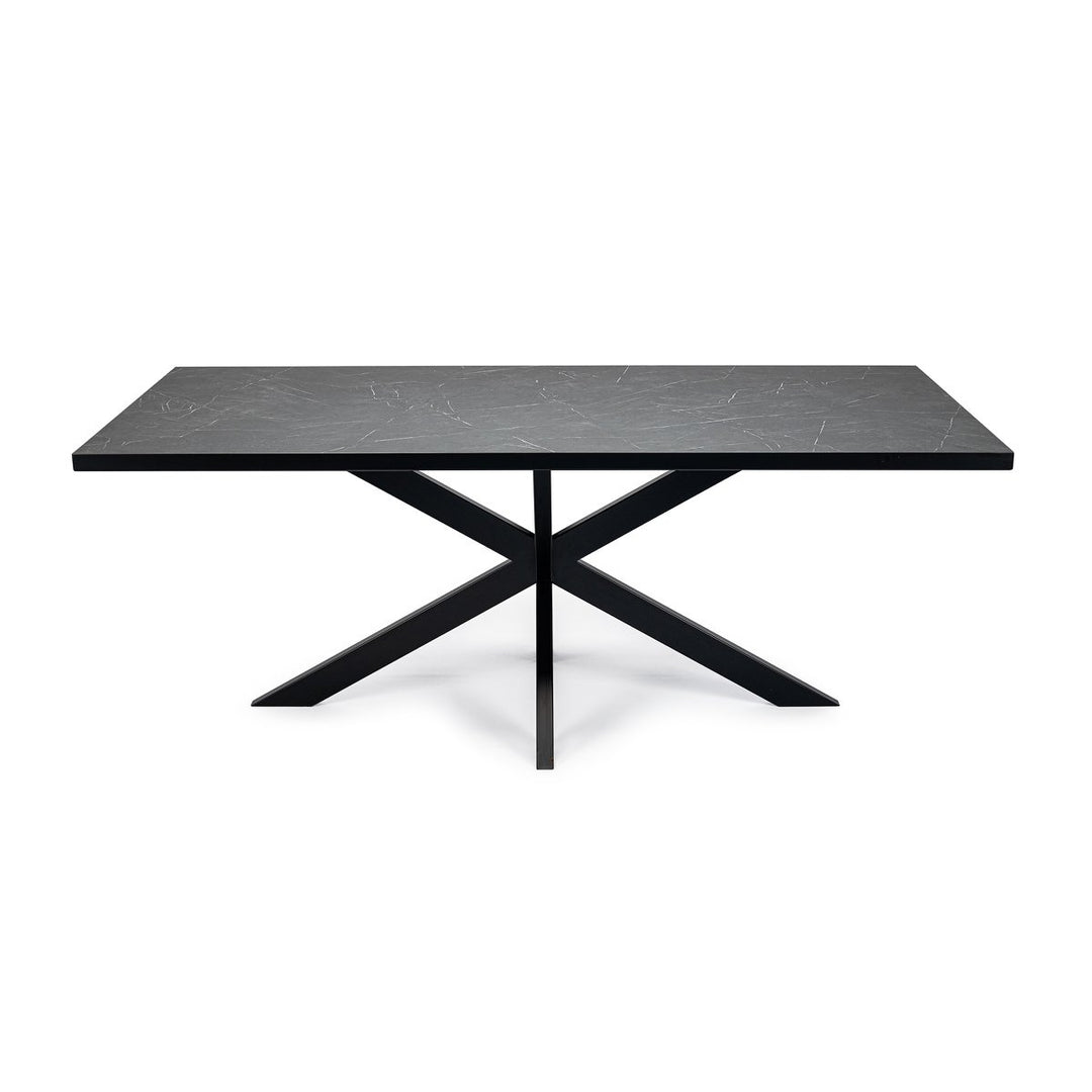 Stalux Eettafel Gijs Zwart/Marmer