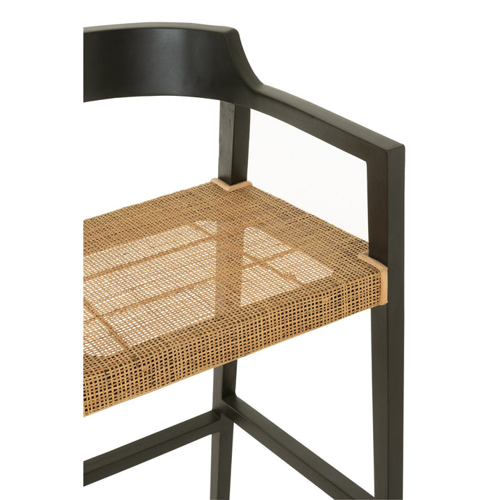 J-Line Bar Stool Emma Wood Black Brown