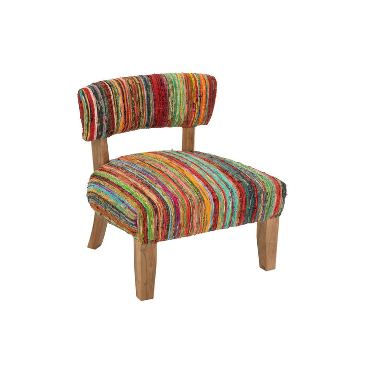 J-Line Chair Chindi Wood Textile Mix