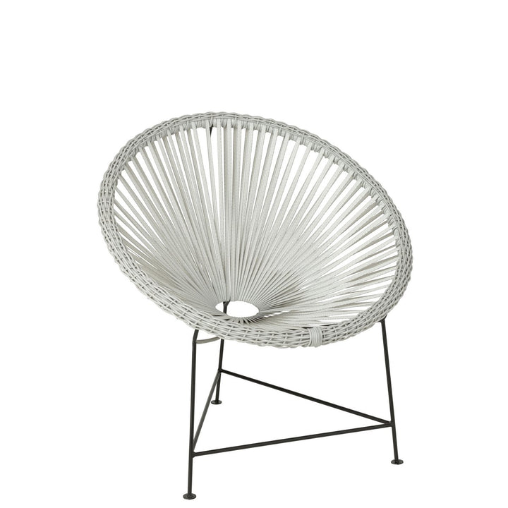 J-Line Stuhl Acapulo – Rattan/Metall – Weiß