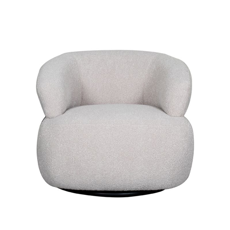 LABEL51 Draaifauteuil Valenza Naturel Boucle | Zwart Eiken