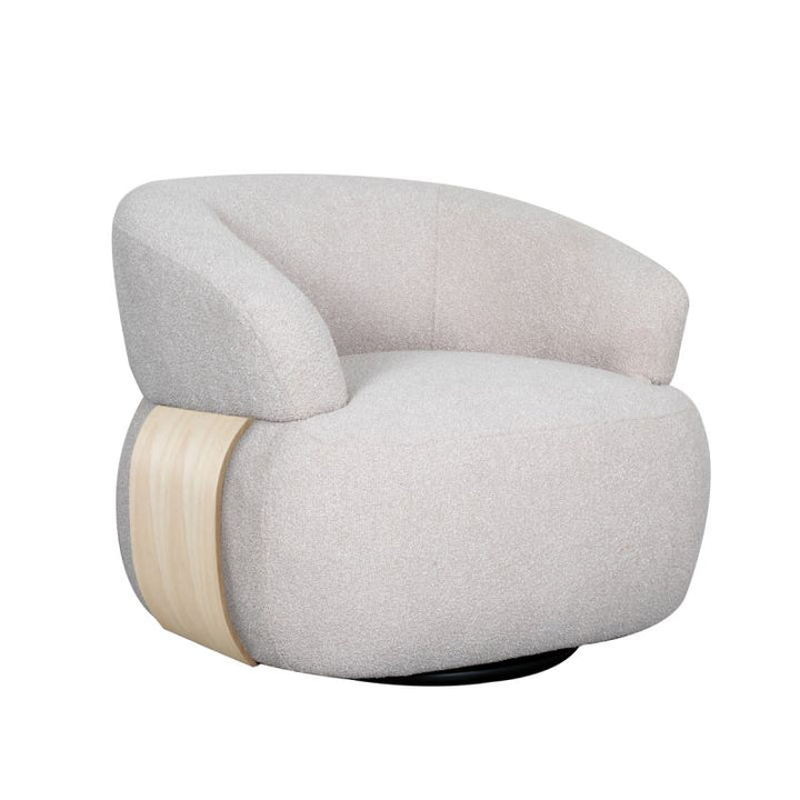 LABEL51 Draaifauteuil Valenza Naturel Boucle | Naturel Eiken