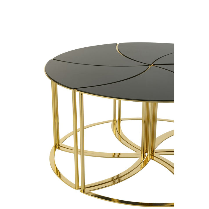 J-Line Tafel Tornado Metaal Glas Goud