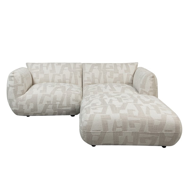 Sofa Amsterdam 2.5 Seater + Ottoman White Glyphs