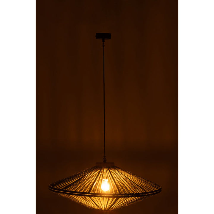 J-Line Hanging Lamp Ovni Iron Jute Green Medium