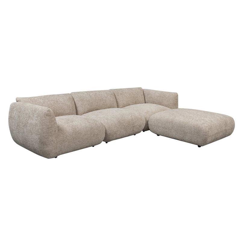 Sofa Amsterdam 4 Seater + Ottoman Latte