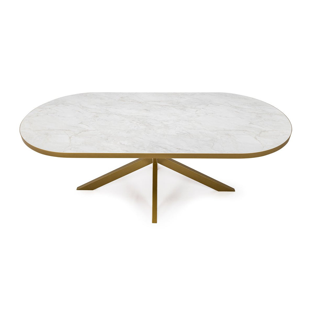 Stalux Eettafel Noud Goud/Wit Marmer