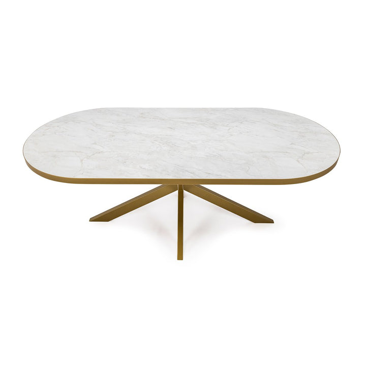 Stalux Eettafel Noud Goud/Wit Marmer