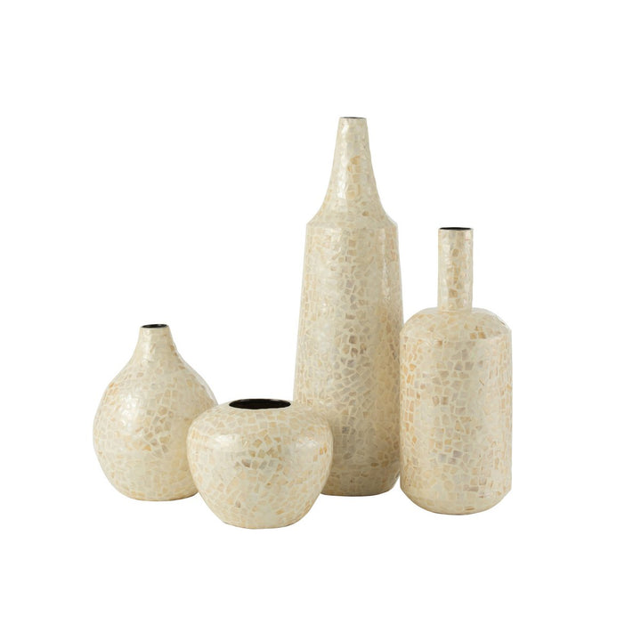 J-Line Vase Nuye Long Shells Elfenbein