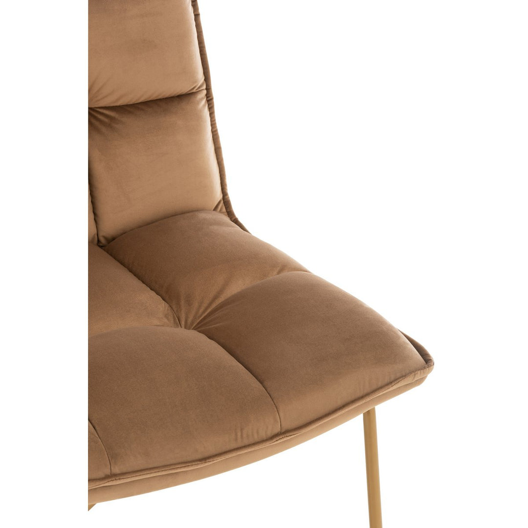 J-Line Lounge chair Lisa Textile Metal Brown