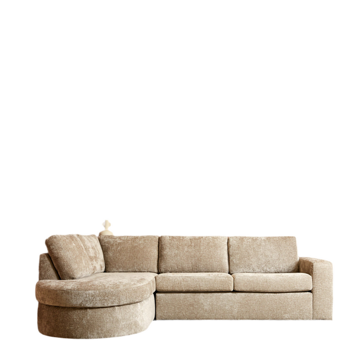 MySofa Alma | Beige | Diwan links + 2,5-Sitzer | 5 Jahre Garantie