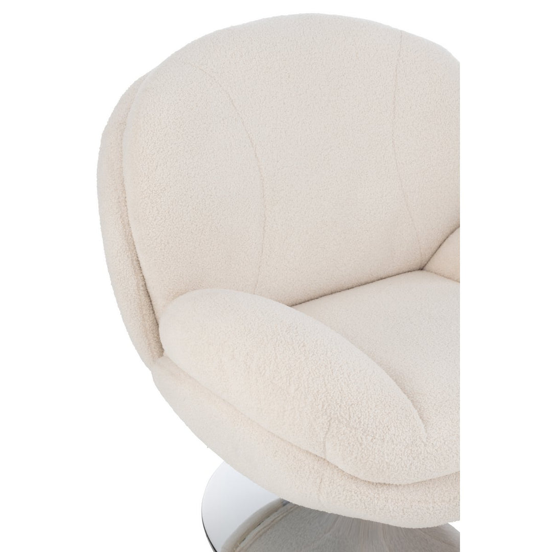 J-Line Relaxsessel + Fußhocker Metall Creme