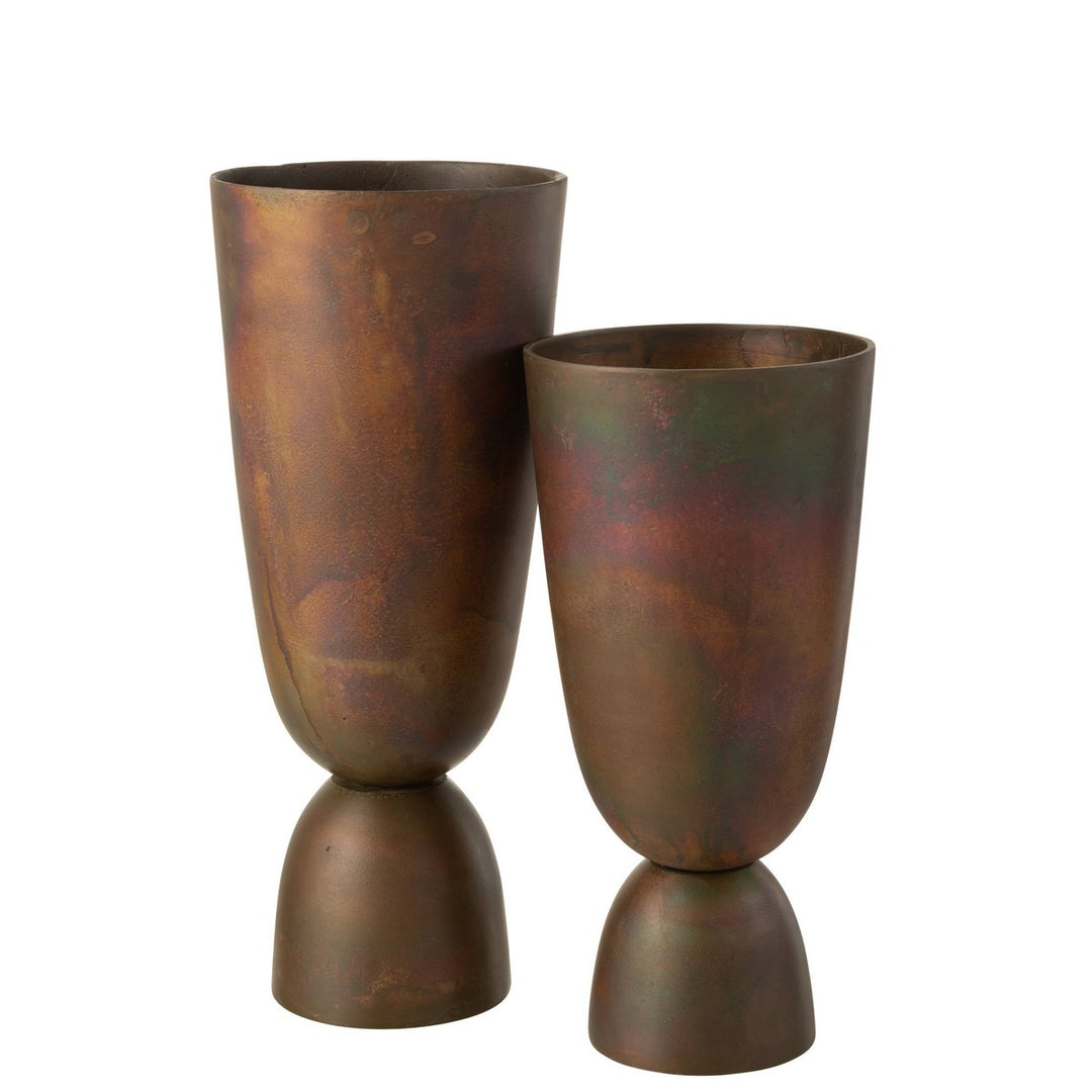 J-Line Vase Thor Blumenvase Aluminium Bronze Groß