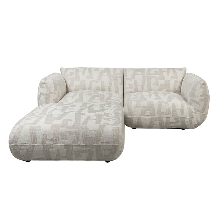 Sofa Amsterdam 2.5 Seater + Ottoman White Glyphs