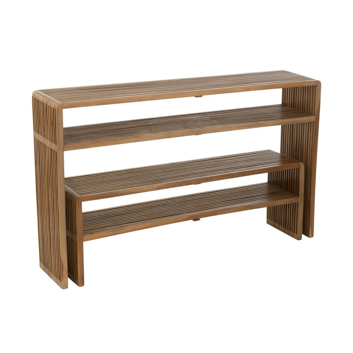 J-Line Set Van 2 Console Met Schap Gerecycleerd Teak Naturel