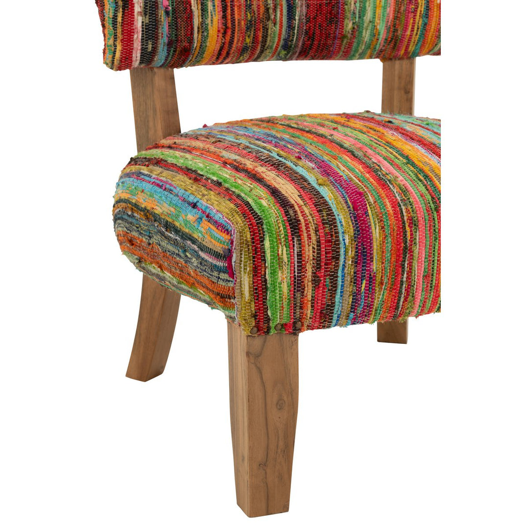 J-Line Chair Chindi Wood Textile Mix