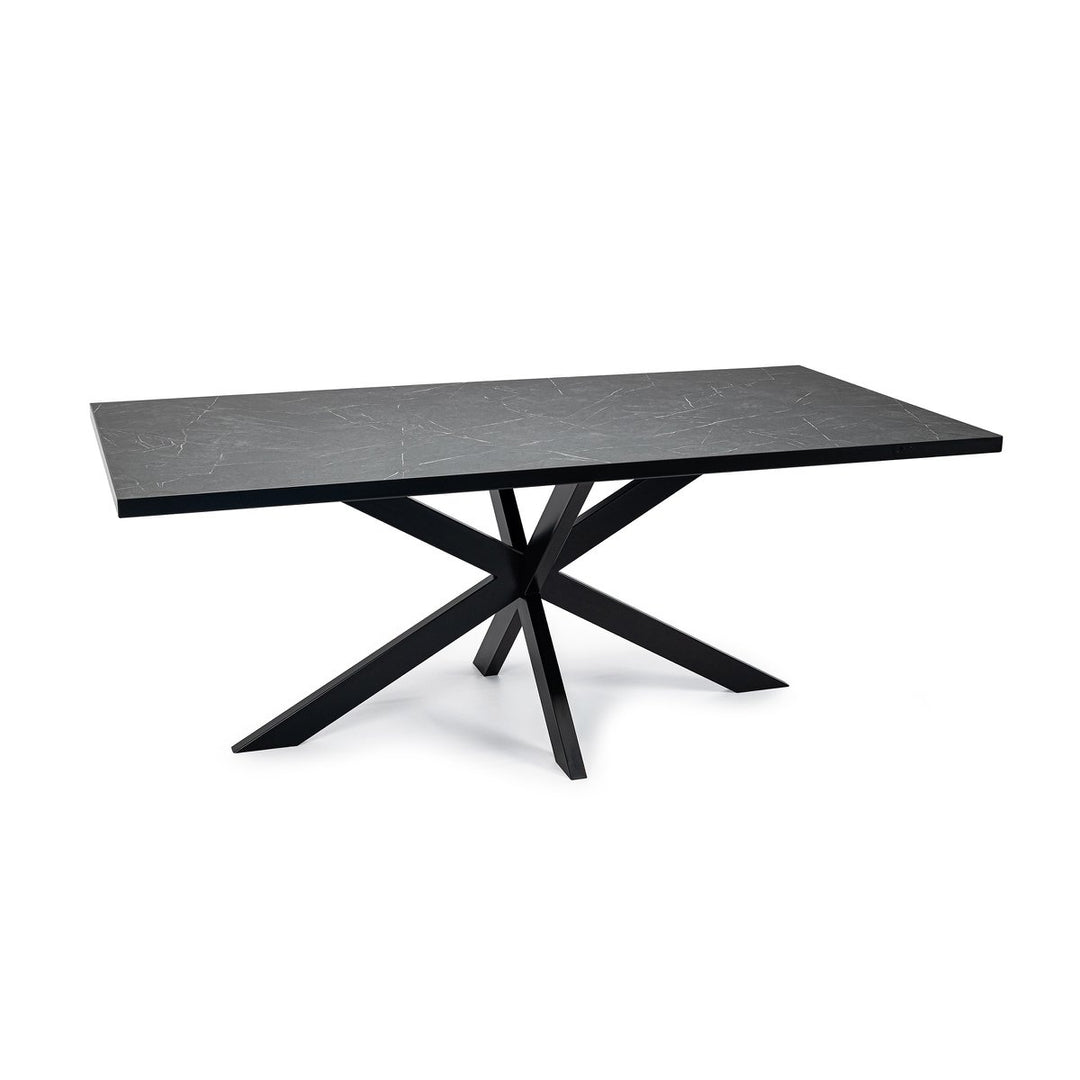 Stalux Eettafel Gijs Zwart/Marmer