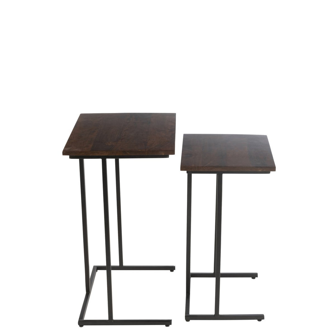 J-Line Side Tables Set of 2 Rectangular Mango Wood