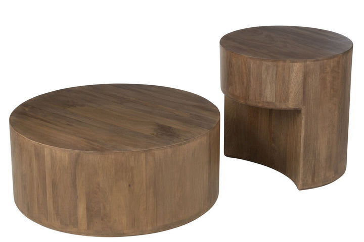 J-Line Coffee Table Set 2 Toge Mango Wood Brown