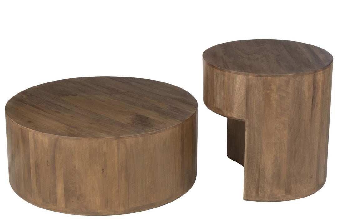 J-Line Coffee Table Set 2 Toge Mango Wood Brown