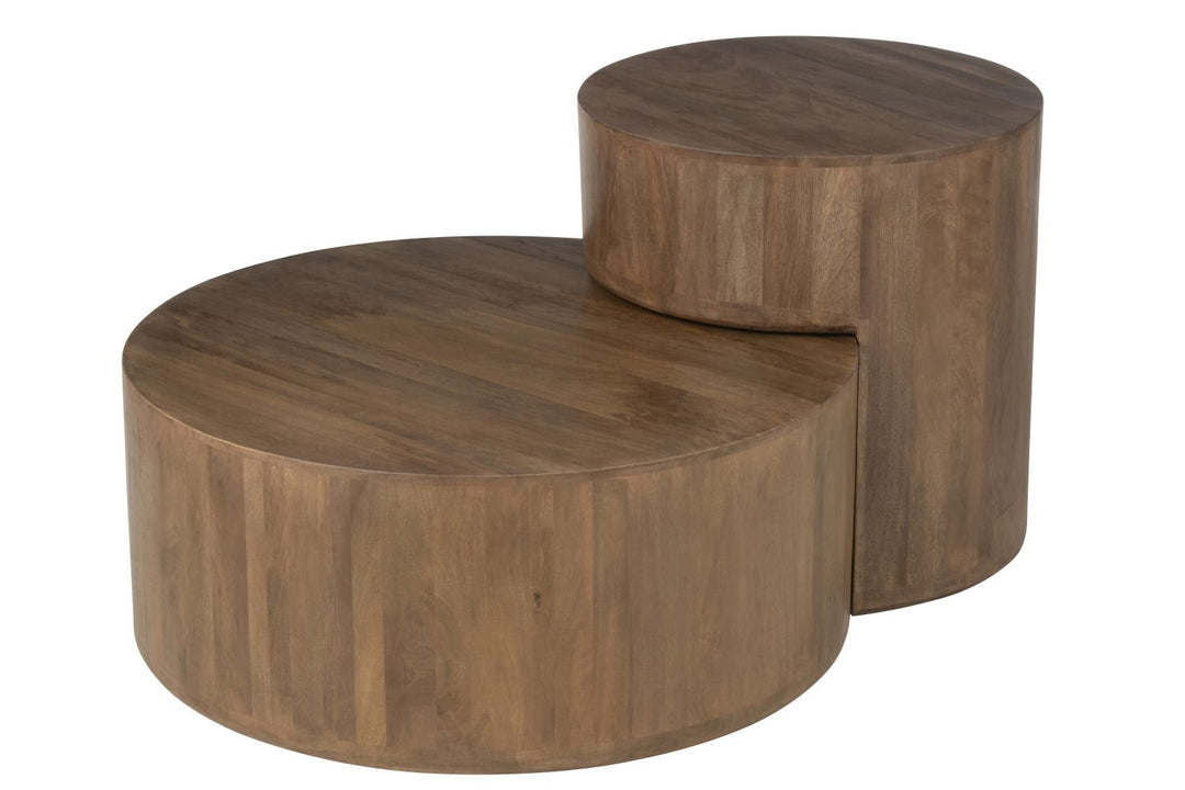 J-Line Coffee Table Set 2 Toge Mango Wood Brown