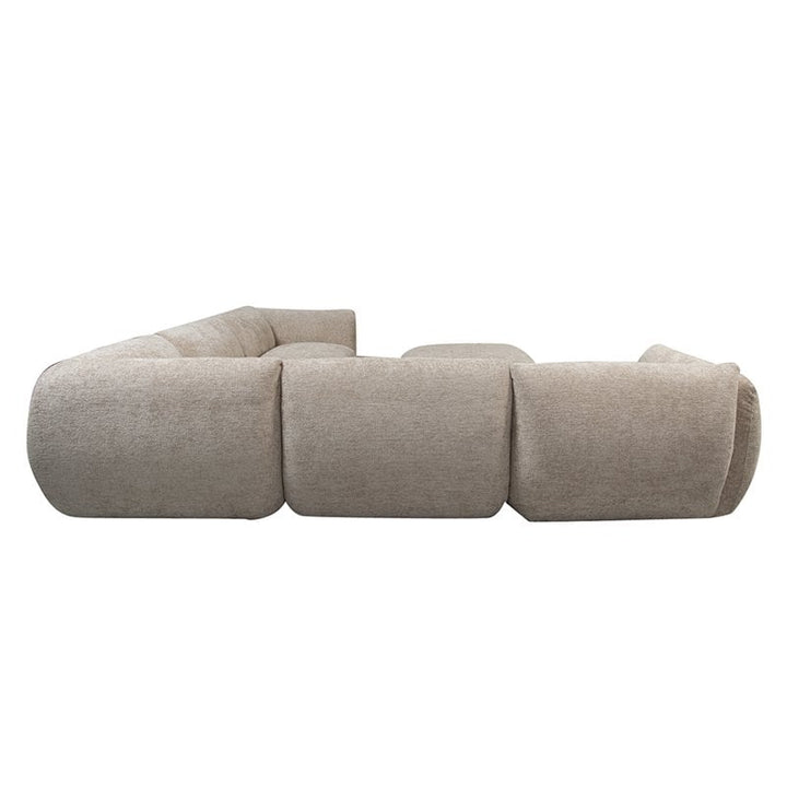 Sofa Amsterdam 6-Sitzer Ecksofa + Ottomane Sofa Latte