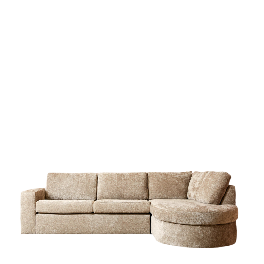 MySofa Alma | Beige | 2,5 zits + Divan Rechts | 5 jaar garantie