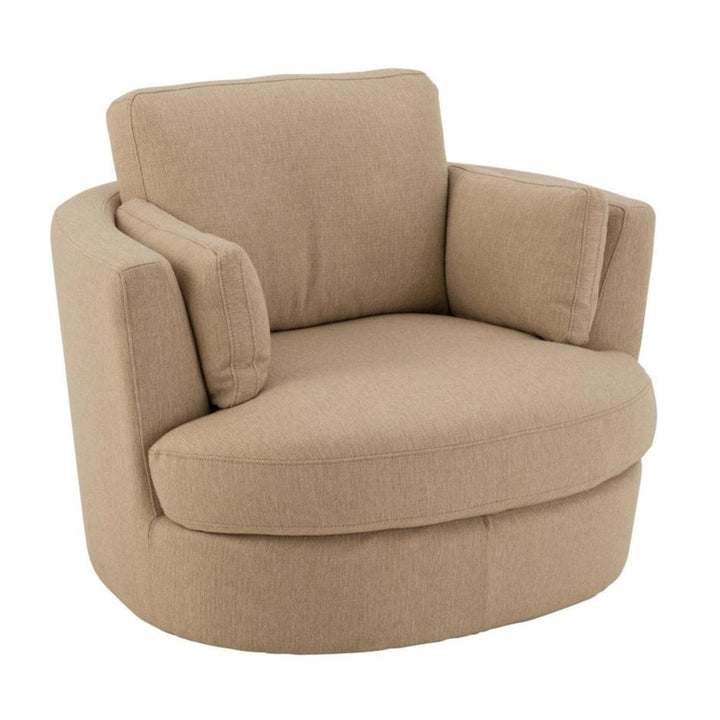 J-Line Lounge chair Swiv Wood/Textile Beige