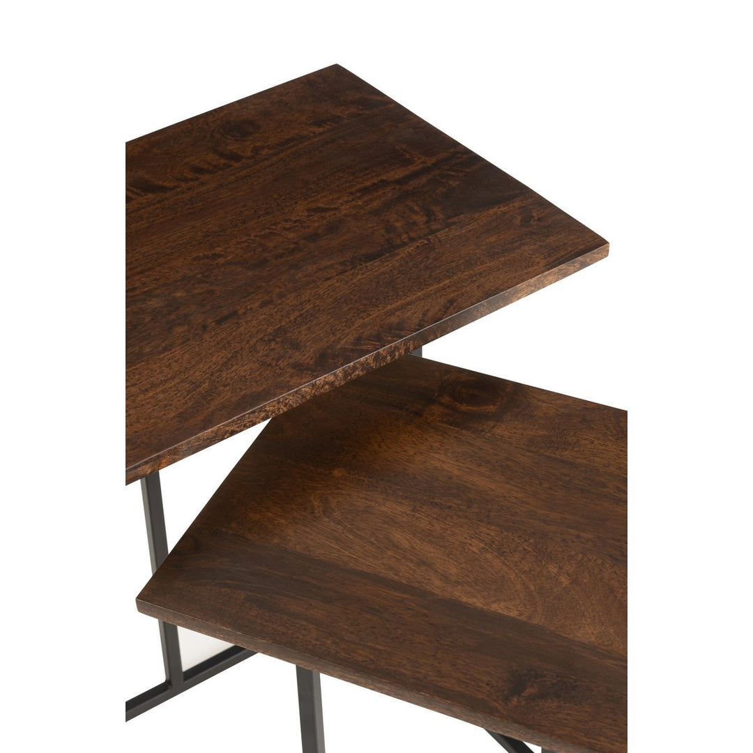 J-Line Side Tables Set of 2 Rectangular Mango Wood