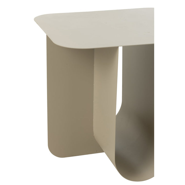 J-Line Side Table Square Metal Beige