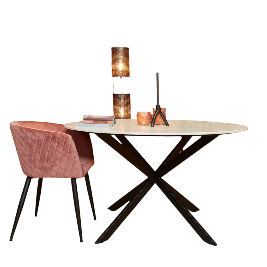 Eetkamertafel Lynn | Rond | Wit marmer | 130 CM