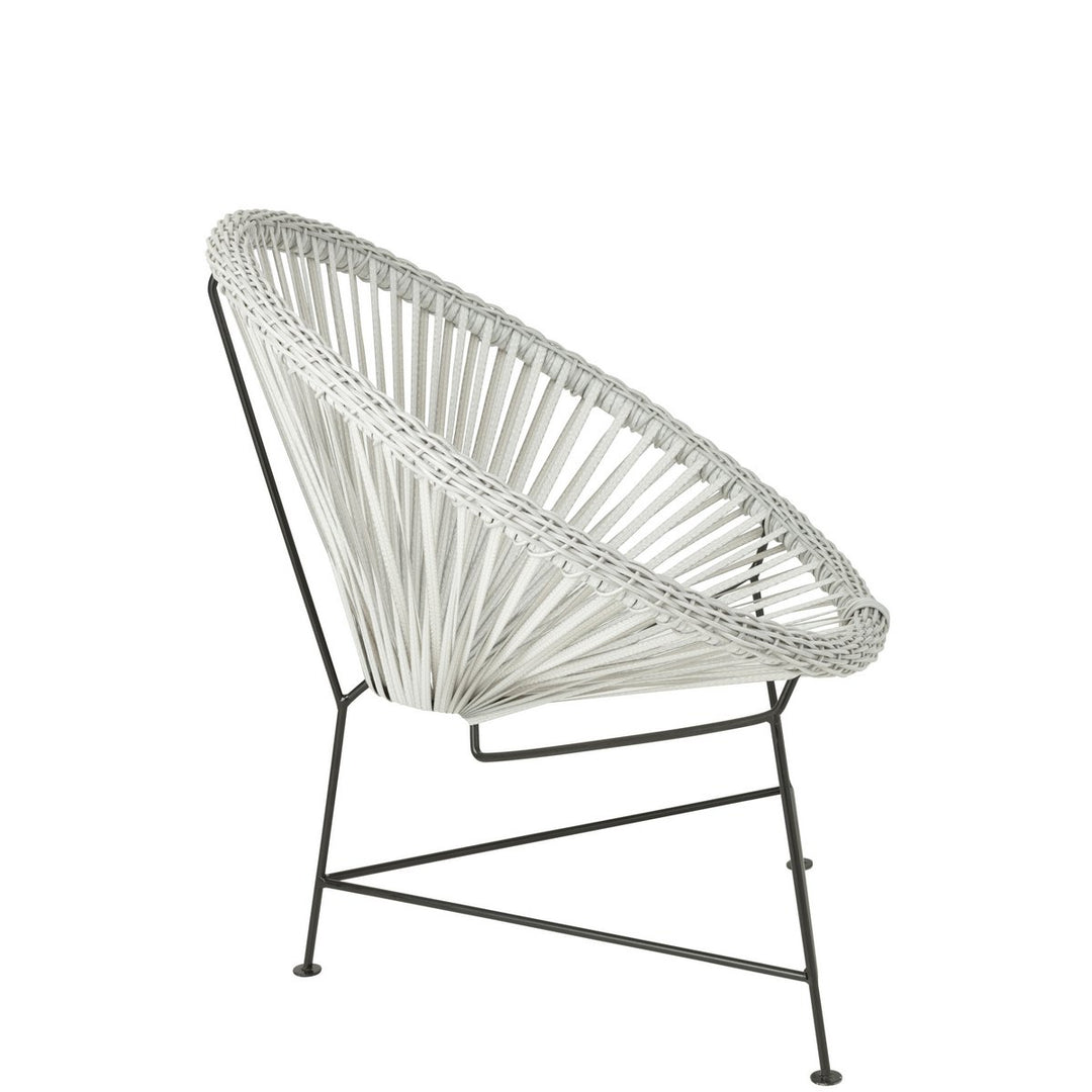 J-Line Stuhl Acapulo – Rattan/Metall – Weiß