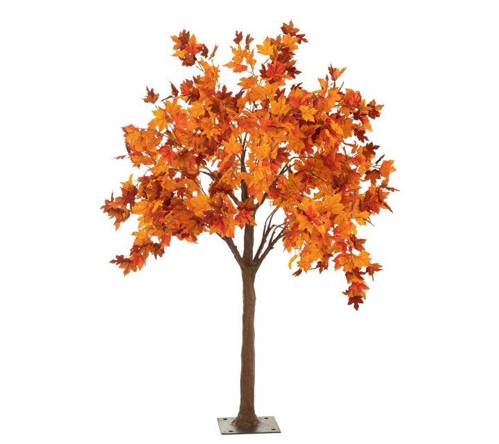 J-Line Baum Herbstlaub Stahlbraun Orange