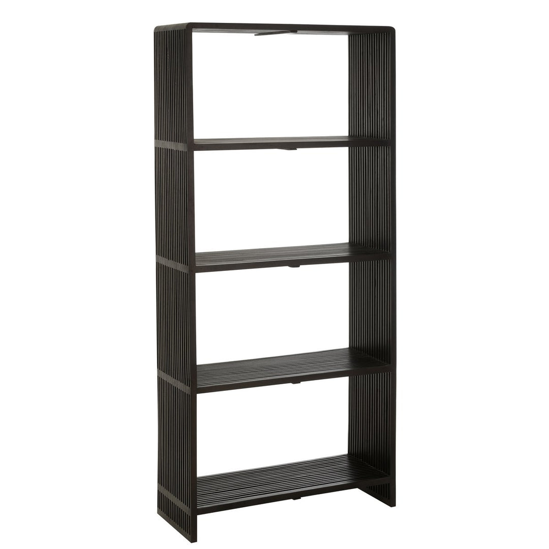 J-Line Bookcase 4 Shelves Recycled Wood Black