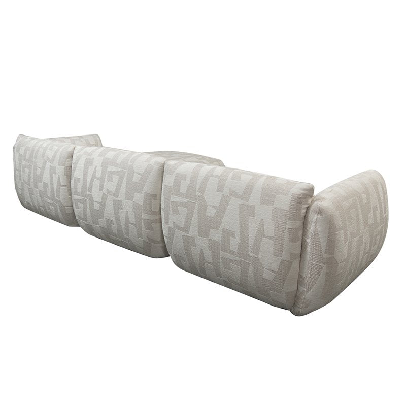 Bank Amsterdam 4 Seater + Ottoman White Glyphs