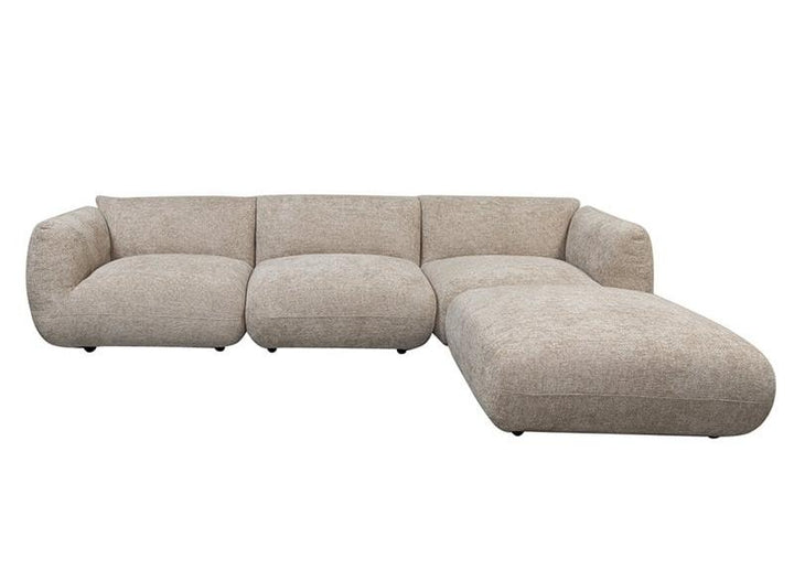 Sofa Amsterdam 4 Seater + Ottoman Latte