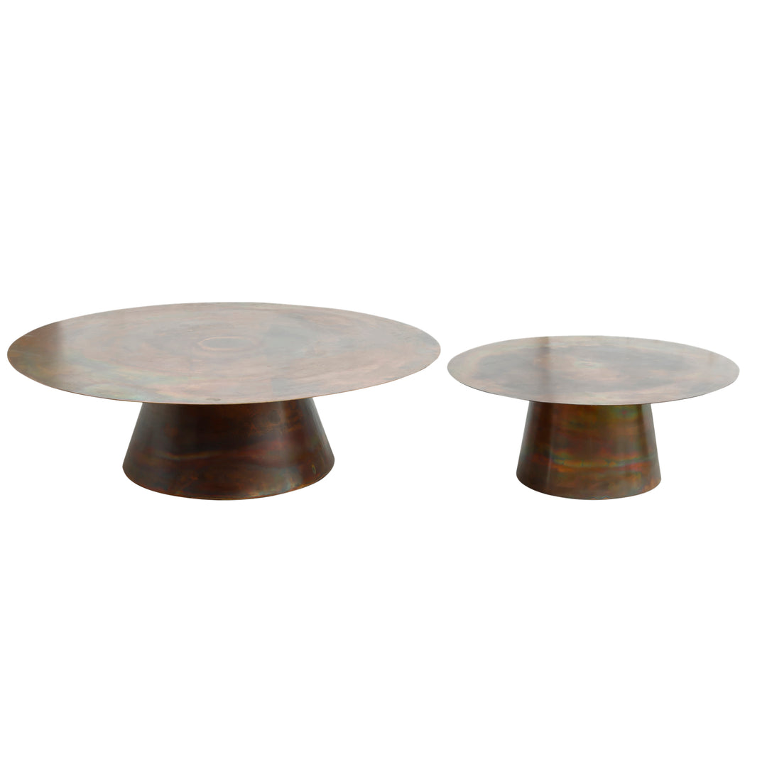 PTMD Comprador Copper Iron Coffeetable Set van 2