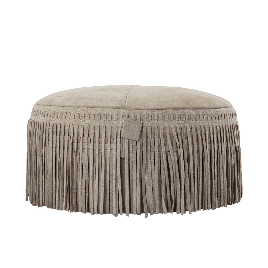 PTMD Eleora Pouf Taupe Rund S