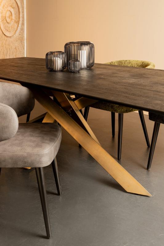 PTMD Eettafel Alore Zwart Goud Mangohout 280 cm