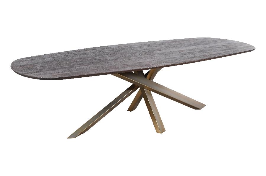 PTMD Eettafel Alore Bruin Goud Mangohout 240 cm