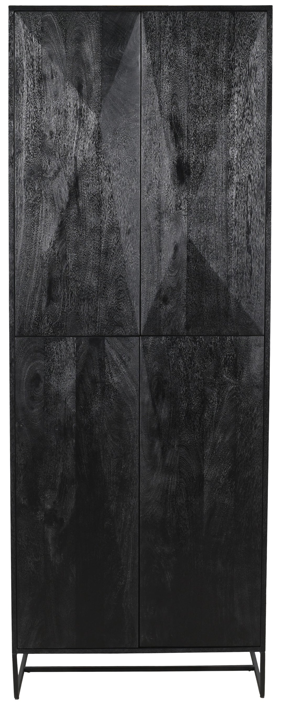 PTMD Onyx Cabinet Mango Wood Black 4 Doors